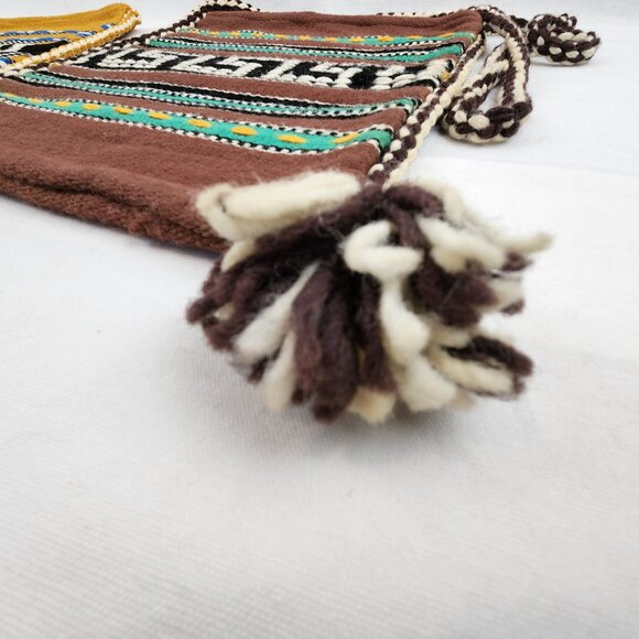 Handmade Woven Crossbody Bags Set | Greek Key Tribal Pattern Boho Tassel Accent - Picture 2 of 16